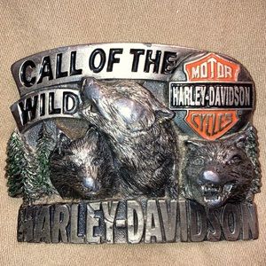 Vintage 1994 “Call of the Wild” Wolves Harley Davidson Belt Buckle